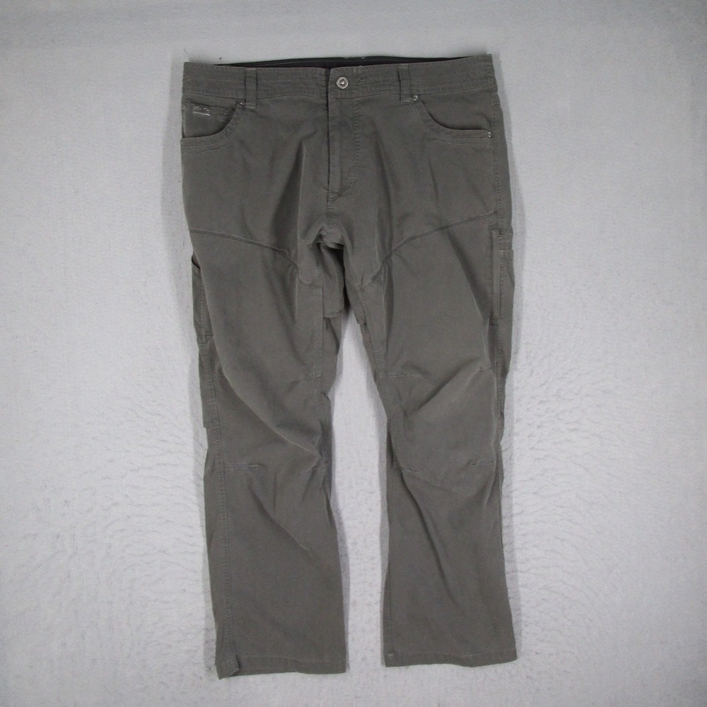 Kuhl Rydr Gray Hiking Pants Mens 38x30 Vented Crotch Knee Outdoor Work Trousers